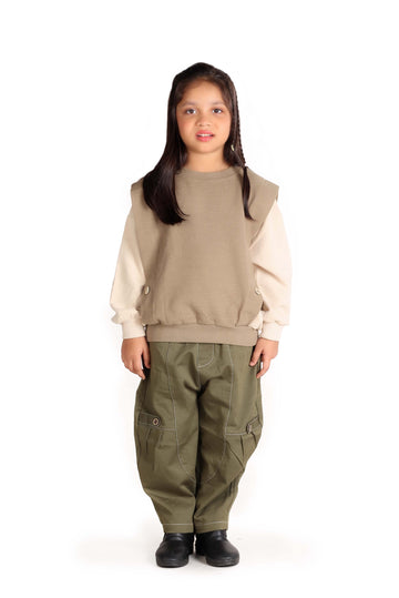 Unisex Two-Tone Layered Look Sweatshirt