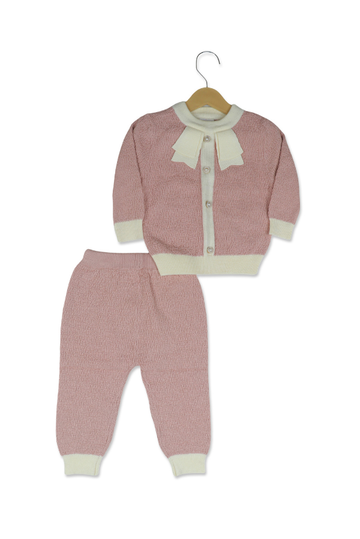 Girls Bow Blush Pink Co-ord Set