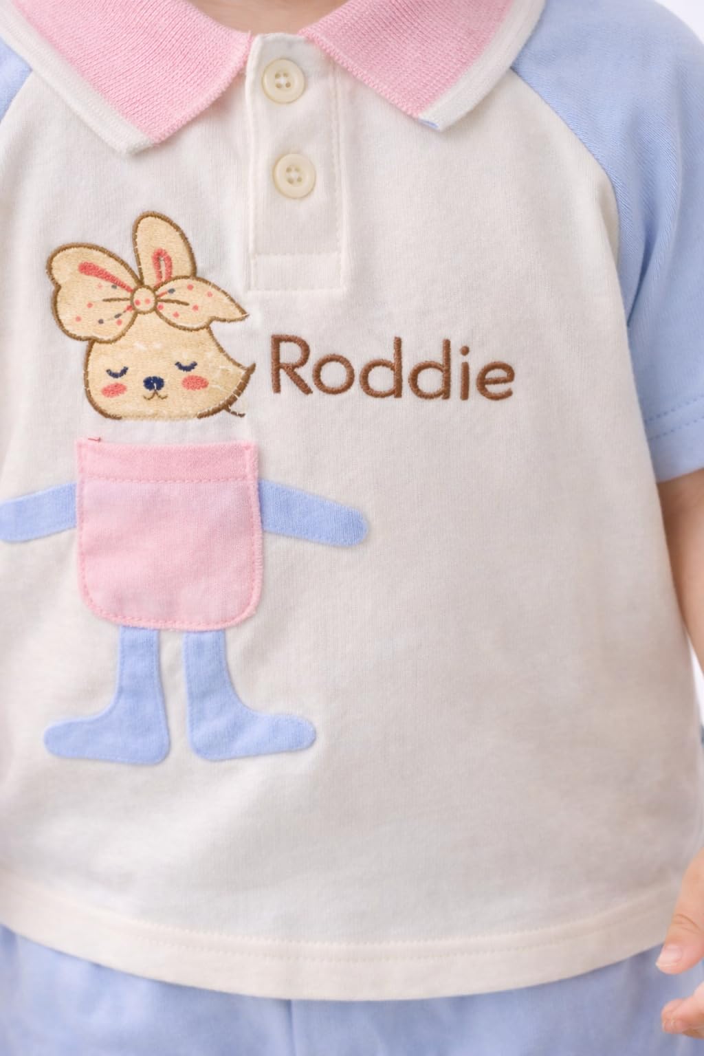 Baby Boys & Girls Cotton Summer Clothing Set | Cute Rabbit Applique Polo T-Shirt & Shorts Outfit