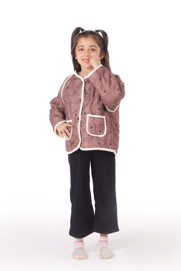 Plaid Quilted Jacket with Pockets